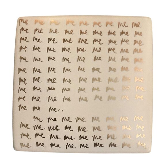 Hugo Guinness For J.Crew Ceramic Trinket Box With Gold "Me" Design - Picture 1 of 7
